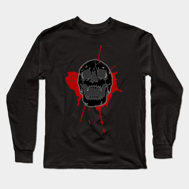 ATH Black Skull with logo Long Sleeve T-Shirt by All The Horror